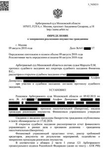 Альфия Дамирова долг 1 550 380 руб. банкрот